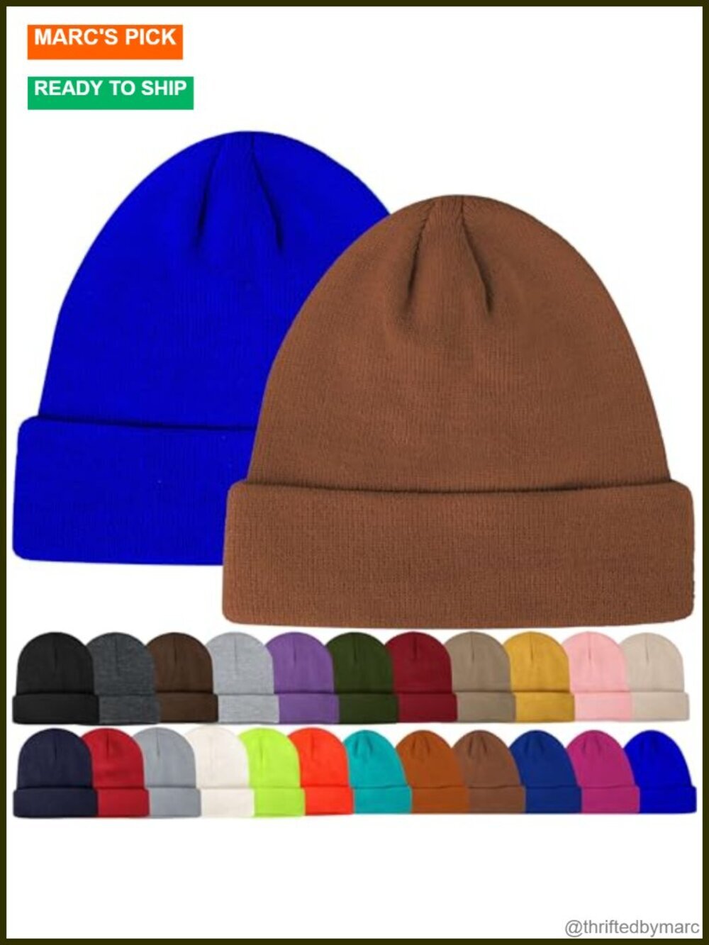 2 Pack Unisex Warm Knit Skullies Beanies Soft Ski Caps